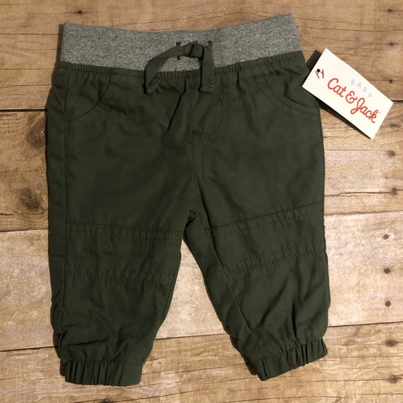 NWT CAT & JACK GREEN MARLED JOGGER PANTS - Picture 2 of 3